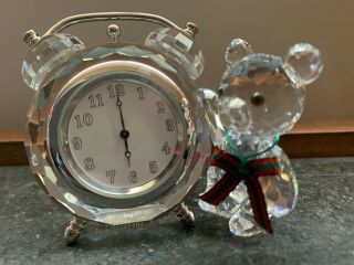 Swarovski Crystal Figurine Kris Bear Table Clock 7481nr000001 - 212687