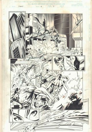 Thunderbolts 6 P.  11 Thunderbolts Fight The Elements Of Doom Art By Mark Bagley