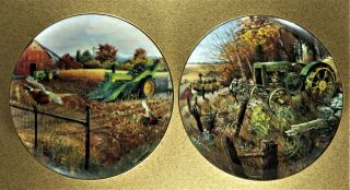 Plate Set Of 2 Life On The Farm Flushed From The Field & Season 