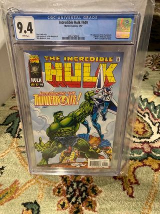 Incredible Hulk 449 Cgc 9.  4 1st Appearance Of The Thunderbolts Hottt