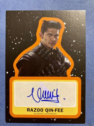 Razoo Qin - Fee Star Wars Rise Of Skywalker Topps Orange Autograph /50 Iko Uwais