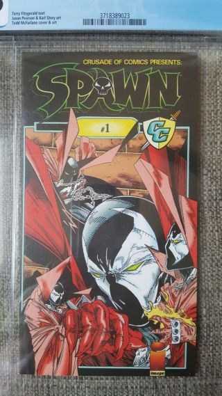 Crusade Of Comics Presents Spawn 1 Cgc 9.  8 White Pages Image Todd Mcfarlane