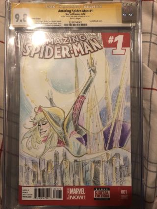 The Spider - Man 1 (june 2014,  Marvel) Signed And Sketched By Sara Richard