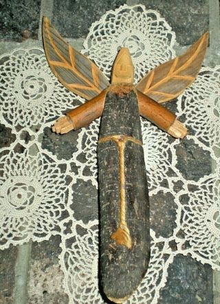 Unique Hand - Carved Wooden Angel Wall Hanging,  Created & Signed By Hector Rascon