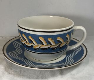 Winthrop & Swann Mochaware 16 Oz Cup & Saucer Made In England