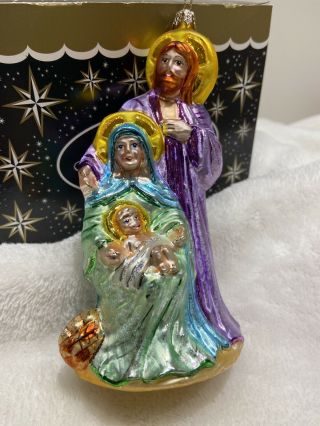 Christopher Radko Christmas Glass Ornament Nativity Holy Family