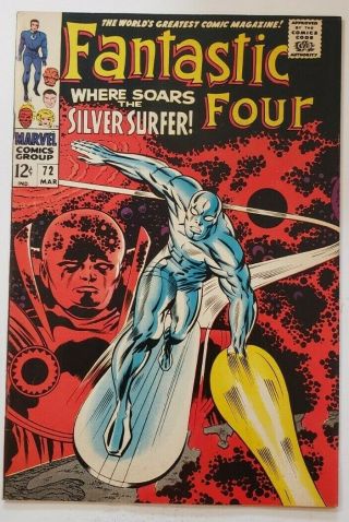 Fantastic Four 72 Vf - 7.  5 1967 Marvel Comics " Where Soars The Silver Surfer "