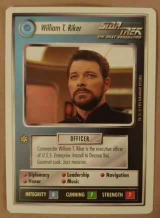 1994 Star Trek The Next Generation Game Cards White Border William T Riker