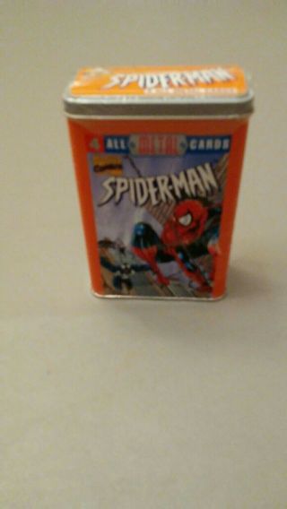 1996 Marvel Comics Spider - Man 4 All Metal Cards Collectors Tin