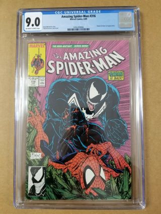Spider - Man 316 Cgc 9.  0 Venom & Black Cat App Mcfarlane Cover & Art