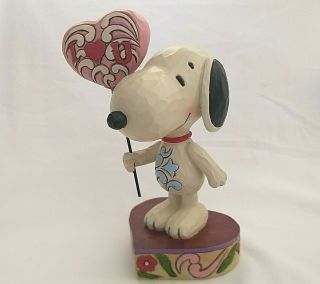 Jim Shore Peanuts Snoopy With Heart Balloon Figure 4042378 I Heart U Valentine