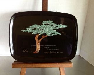 Couroc Of Monterey Cypress Tree Tray Signed Sfb Morse