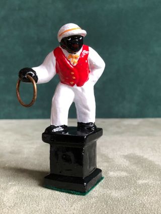 Miniature Solid Cast Jockey Lawn Figure,  3 1/2 Inches