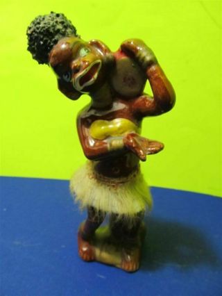 Vintage Ceramic African Native Nubian Figurine Sculpture 4442