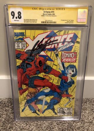 X - Force 11 First Appearance Of Real Domino & Signed By Rob Liefeld Cgc 9.  8 Ss