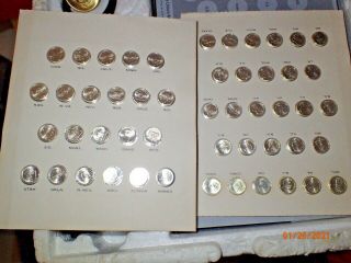 1969 1st Edition Franklin Sterling Silver States Of The Union Coins Set