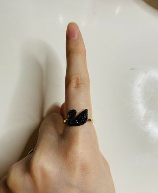 Black Swan Crystal Swarovski Rings Sizes 52