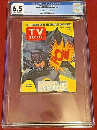 Tv Guide V14 13 March 26,  1966 Cgc 6.  5 Adam West Batman