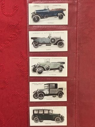 1923 LAMBERT & BUTLER - MOTOR CARS - 2ND SERIES F/25 CARD SET - CIGARETTE CARDS - VG - EX 2