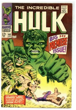 Incredible Hulk 102 Marvel Comics 1968 Marie Severin Asgard Enchantress (j 4382)