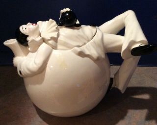 Vintage Taste Setter Sigma Harlequin Clown Ceramic Pierrot Teapot