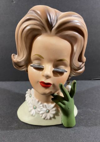 Vintage Lady Head Vase Napcoware C6428,  1950’s,  7 1/2 Inches.