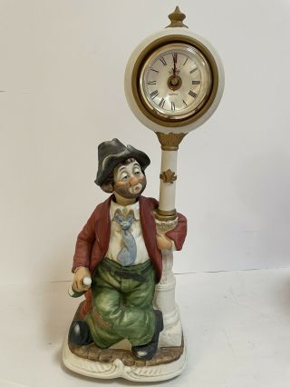 Vintage Melody In Motion Clockpost Willie Clown Hobo Musical Clock Kelly See Des