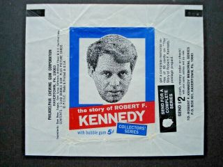 1968 Philly Gum The Story Of Robert F.  Kennedy Wax Wrapper