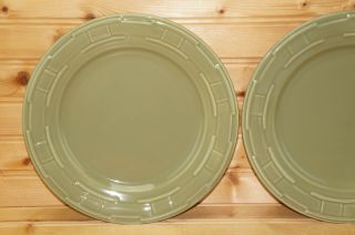 Longaberger Woven Traditions Sage Green (2) Luncheon Plates,  9 1/8 