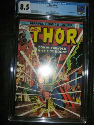 Thor 229 Volume 1 1st Print Marvel Cgc 8.  5 11/1974 Vf,  Hulk 181 Ad Hercules App