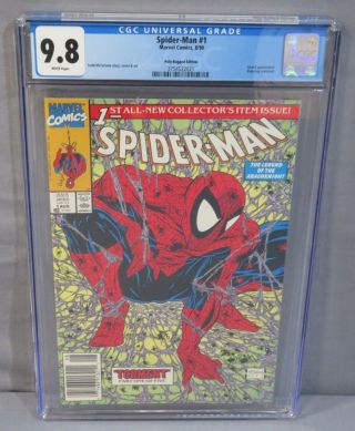 Spider - Man 1 (newsstand Upc Variant) Cgc 9.  8 Marvel Comics 1990 Todd Mcfarlane