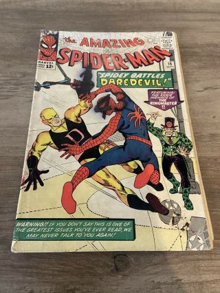 The Spider - Man 16 (1964) Early Daredevil Crossover Stan Lee & Steve D
