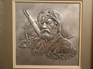 1976 Franklin The Frontiersman By Gordon Phillips Silver Wall Sculpture
