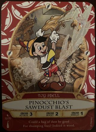 Sorcerers Of The Magic Kingdom Beta Card - Pinocchio’s Saw Dust Blast 32/70