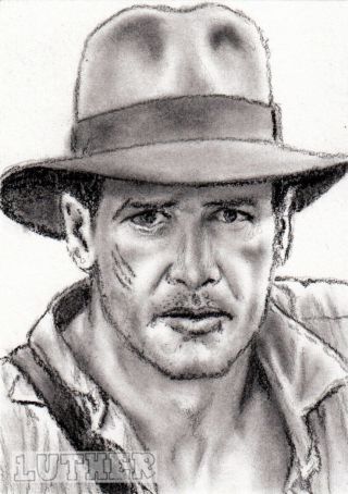Aceo Art Card - Indiana Jones - Harrison Ford - Raiders The Lost Ark - Luther