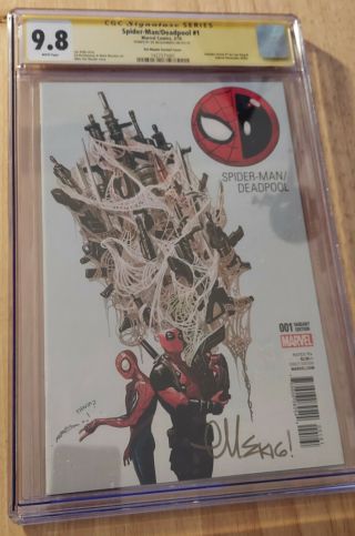 Spider Man / Deadpool 1 Cgc 9.  8 Ss Del Mundo Variant Signed By Ed Mcguinness
