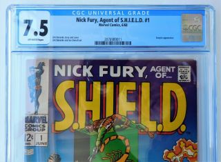 S.  H.  I.  E.  L.  D.  1 1968 NICK FURY AGENT OF SHIELD CGC Graded 7.  5 Off White Pages 2