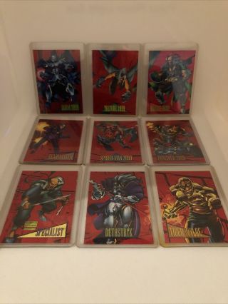 1993 Marvel Universe Series 4 Complete Red Foil 2099 Insert Card Set,  Great Cond