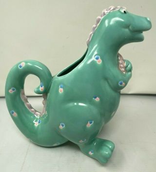 Fitz and Floyd Momma & Baby Dinosaur Pitcher Larger 1986 3