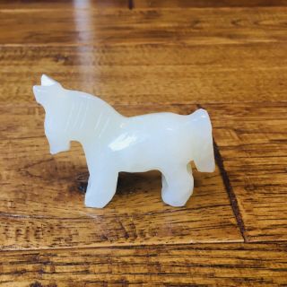 Vintage Marble Horse Figurine Statue White Small