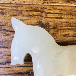 Vintage Marble Horse Figurine Statue White Small 3