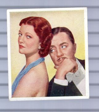 Myrna Loy & William Powell - Movie Card - Godfrey Famous Love Scene 1939 36