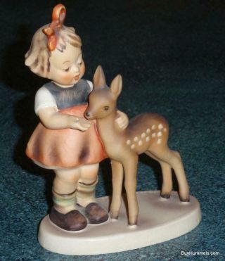 " Friends " Goebel Hummel Figurine 136/1 Tmk4 Girl With Fawn $0.  99 Starting Bid