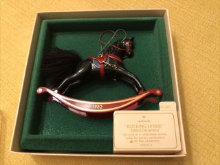 1982 Hallmark Keepsake Rocking Horse Christmas Ornament - Black 2nd In Series