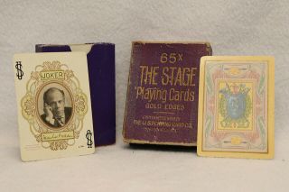65x The Stage Souvenir Playing Cards With Gold Edges Copyrighted,  1908