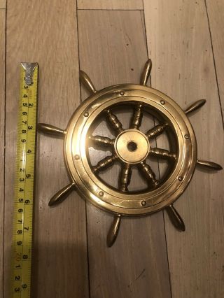 Vintage Solid Brass 7 1/4” Ship 