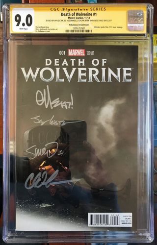 Death Of Wolverine 1 Cgc Ss 4x Mcguiness Mcniven Soule Leisten