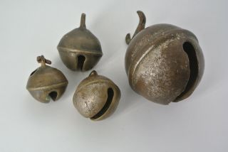 Vintage Antique Horse Sleigh Bells Brass Bronze Croatle Christmas Bells