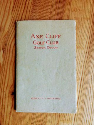 Axe Cliff Golf Club Seaton Devon Information Guide Booklet Dated 1939