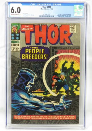 Marvel Comics Thor 134 Cgc 6.  0 1st App High Evolutionary Man - Beast Fafnir 1966